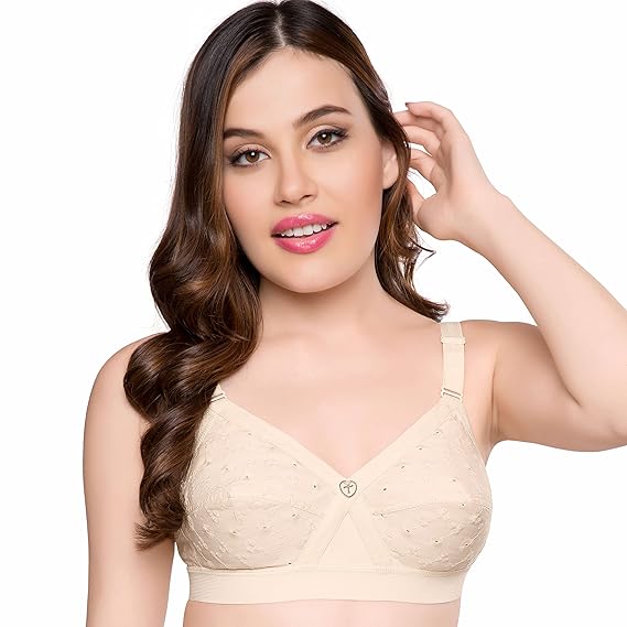 TRYLO Cotton Women's Bra – Padded, Wire-Free, Full Coverage for All-Day Comfort